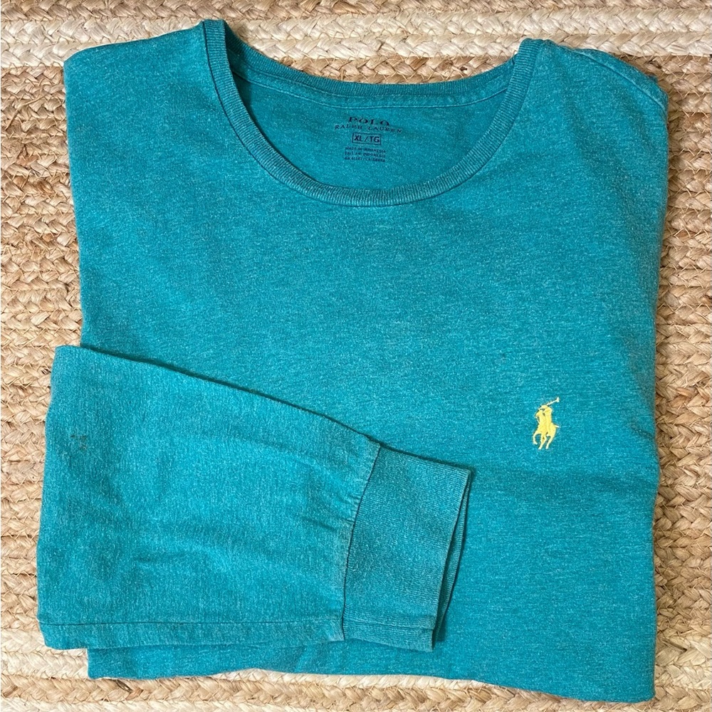 Polo by Ralph Lauren Men’s XL‎ Teal Green 100% Cotton Long Sleeve Tee